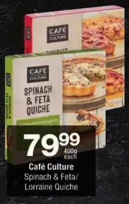 Checkers Café Culture Spinach & Feta/ Lorraine Quiche offer