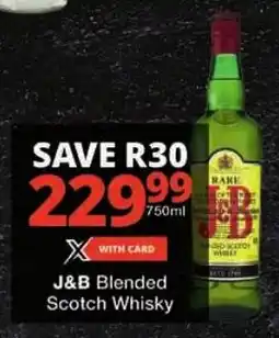 Checkers J&B Blended Scotch Whisky offer