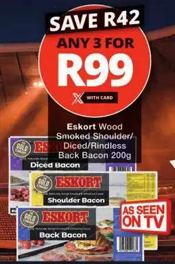 Checkers Eskort Wood Smoked Shoulder/ Diced/ Rindless Back Bacon offer