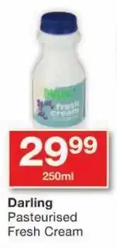 Checkers Darling Pasteurised Fresh Cream offer