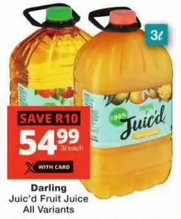 Checkers Darling Juic'd Fruit Juice All Variants offer