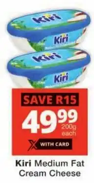 Checkers Kiri Medium Fat Cream Cheese offer
