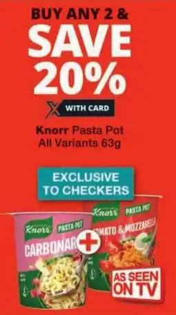 Checkers Knorr Pasta Pot All Variants offer