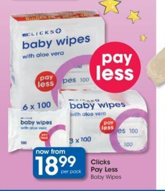 Clicks Pay Less Baby Wipes offer at Clicks