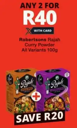 Checkers Robertsons Rajah Curry Powder All Variants offer