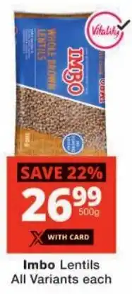 Checkers Imbo Lentils All Variants offer