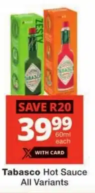 Checkers Tabasco Hot Sauce All Variants offer
