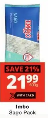 Checkers Imbo Sago Pack offer