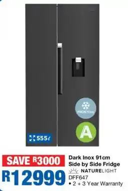 OK Furniture Defy Dark Inox 91cm Side by Side Fridge offer