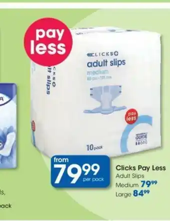 Clicks Clicks Pay Less Adult Slips Medium offer
