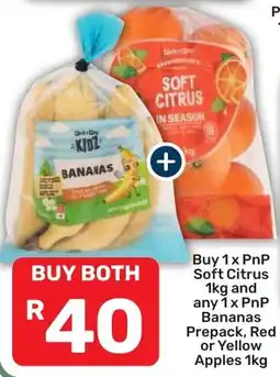 Pick n Pay Hypermarket PnP Soft Citrus and PnP Bananas Prepack, Red or Yellow Apples offer