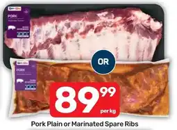 Pick n Pay Hypermarket Pork Plain or Marinated Spare Ribs offer