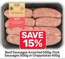 Pick n Pay Hypermarket Beef Sausages Assorted, Pork Sausages or Chippolatas offer