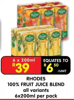 Shoprite Rhodes 100% fruit juice blend offer