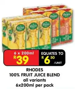 Shoprite Rhodes 100% fruit juice blend offer