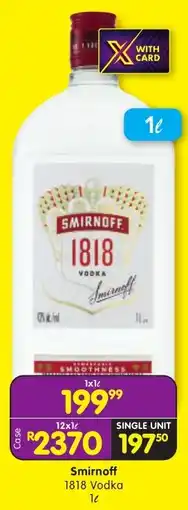 Shoprite Liquor Smirnoff 1818 Vodka offer