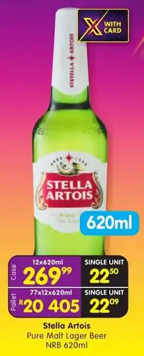Shoprite Liquor Stella Artois Pure Malt Lager Beer NRB offer