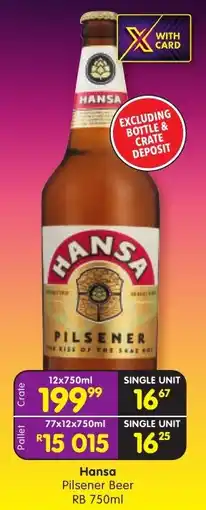 Shoprite Liquor Hansa Pilsener Beer RB offer