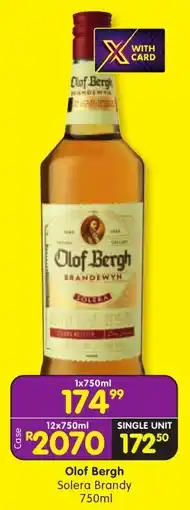Shoprite Liquor Olof Bergh Solera Brandy offer