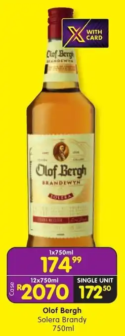 Shoprite Liquor Olof Bergh Solera Brandy offer