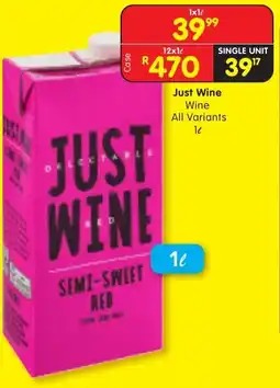Shoprite Liquor Just Wine Wine All Variants offer