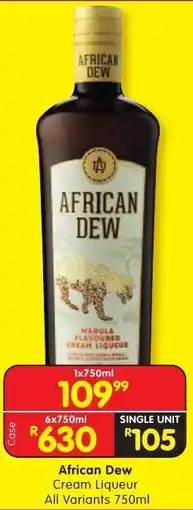 Shoprite Liquor African Dew Cream Liqueur All Variants offer