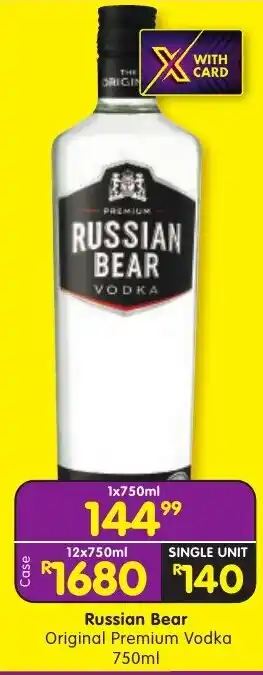 Shoprite Liquor Russian Bear Original Premium Vodka offer