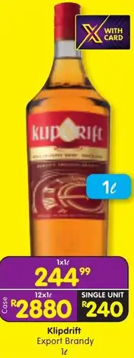 Shoprite Liquor Klipdrift Export Brandy offer