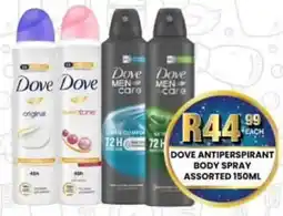 Take 'n Pay Dove antiperspirant body spray assorted offer