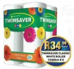 Take 'n Pay Twinsaver classic white roller towels offer