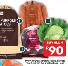 Pick n Pay Ideal - all purpose potatoes, carrots, beetroot and cabbage head offer