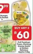 Pick n Pay Triumph - packham's pears, granny smith or golden delicious apples offer