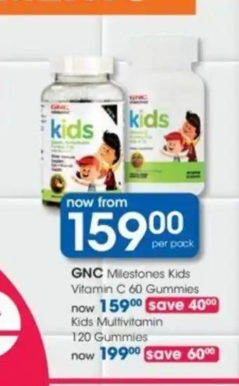 Clicks GNC Milestones Kids Vitamin C 60 Gummies offer