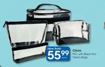 Clicks Clicks PVC with Black Trim Toiletry Bags offer