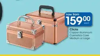 Clicks Clicks Copper Aluminium Cosmetics Case Medium or Large offer