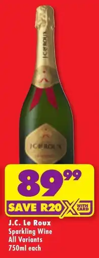 Shoprite Liquor J.C. Le Roux Sparkling Wine All Variants offer