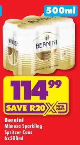 Shoprite Liquor Bernini Mimosa Sparkling Spritzer Cans offer