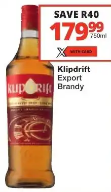 Liquor Shop Klipdrift Export Brandy offer