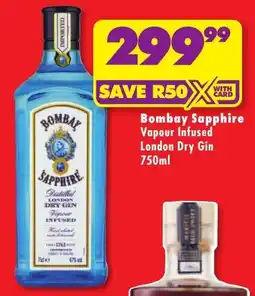 Shoprite Liquor Bombay Sapphire Vapour Infused London Dry Gin offer