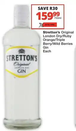 Liquor Shop Stretton's Original London Dry/ Ruby Orange/ Triple Berry/ Wild Berries Gin offer