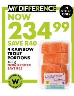 Woolworths 4 Rainbow Trout Portions offer