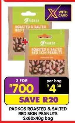 Shoprite PADKOS ROASTED & SALTED RED SKIN PEANUTS offer