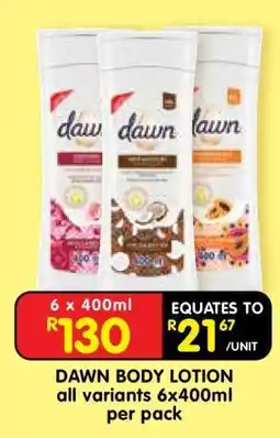Shoprite Dawn Body Lotion offer