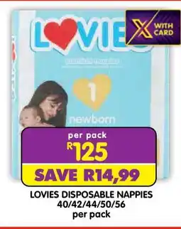 Shoprite LOVIES DISPOSABLE NAPPIES offer