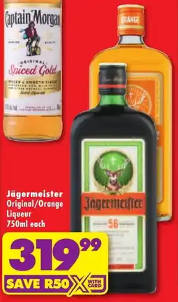 Shoprite Liquor Jägermeister Original/ Orange Liqueur offer