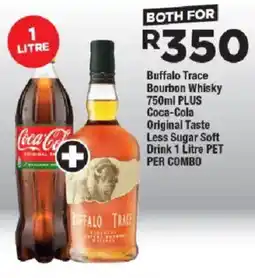 OK Liquor Buffalo Trace Bourbon Whisky plus Coca-Cola Original Taste Less Sugar Soft Drink offer