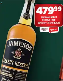 OK Liquor Jameson Select Reserve Irish Whiskey offer