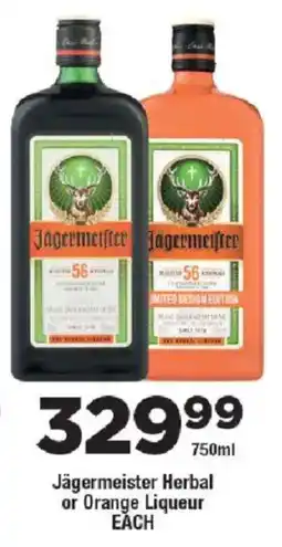 OK Liquor Jägermeister Herbal or Orange Liqueur offer