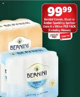 OK Liquor Bernini Classic, Blush or Amber Sparkling Spritzer Cans offer