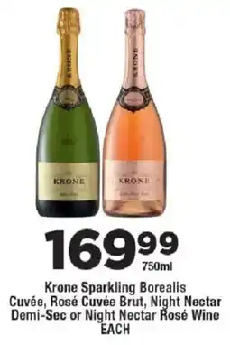 OK Liquor Krone Sparkling Borealis Cuvée, Rosé Cuvée Brut, Night Nectar Demi-Sec or Night Nectar Rosé Wine offer